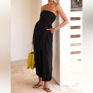 NWT Dunes Black Strapless Jumpsuit Seafolly Australia Sold Out Everywhere Size L
